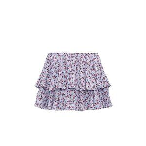 ZARA FLORAL PRINT SKIRT PURPLE SIZE S  1165/223/653